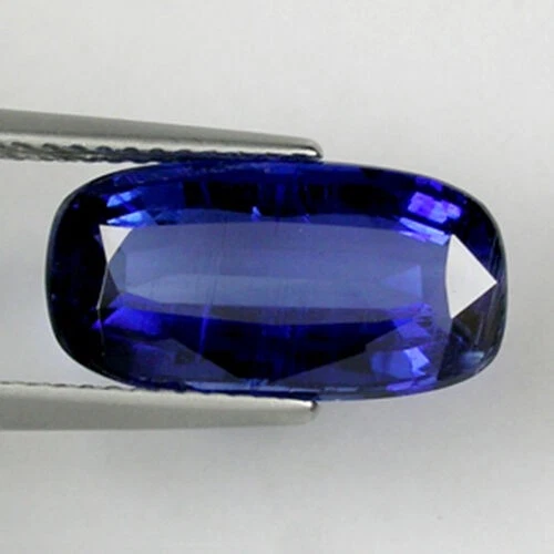 COJÍN LARGO 5,90 ct MEJOR CALIDAD NATURAL CACHEMIRA AZUL COMO GEMAS DE CIANITA 1784 D4 Foto 1 de 2