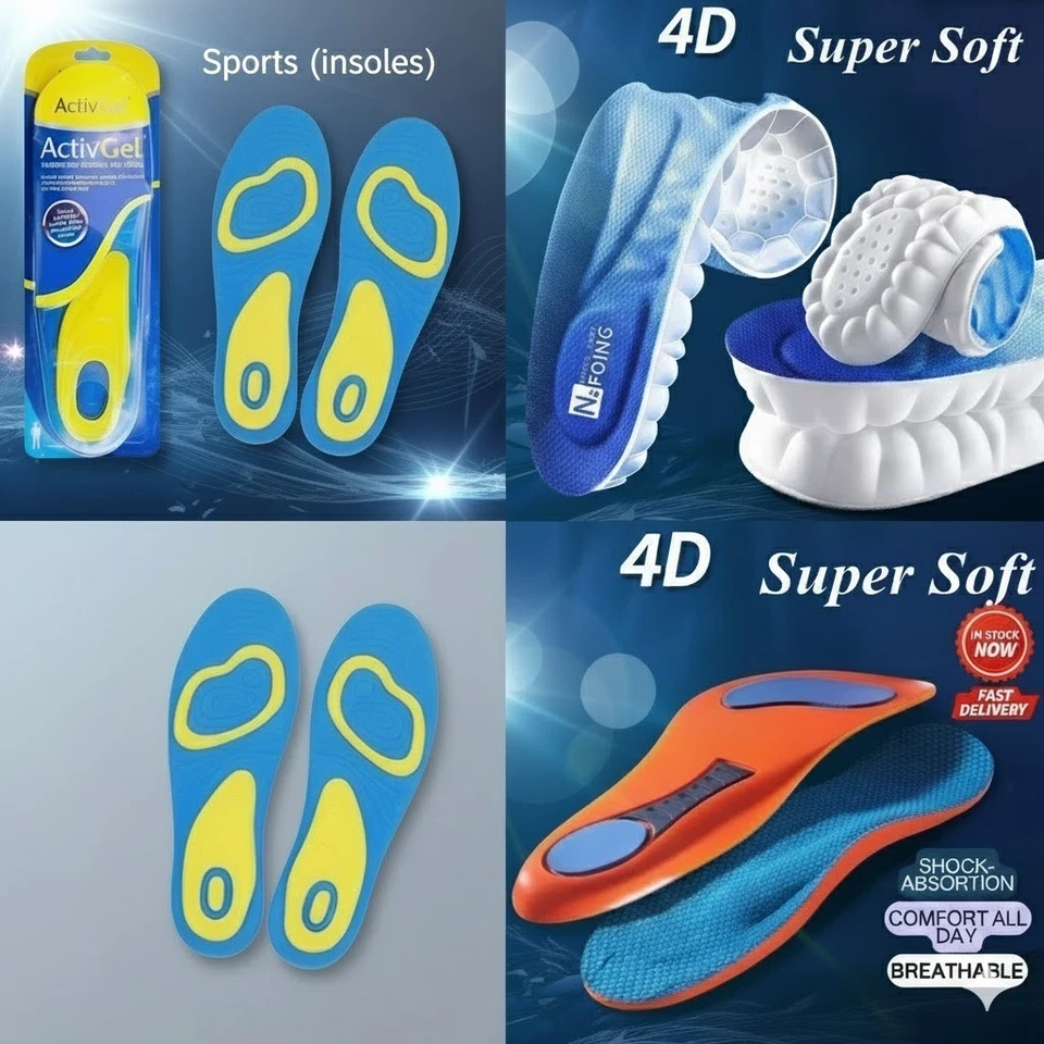 GENERIC NEU Scholl Gel Activ Everyday Shock Absorption Einlegesohlen Herren (UK8-13) Damen (UK4-8)