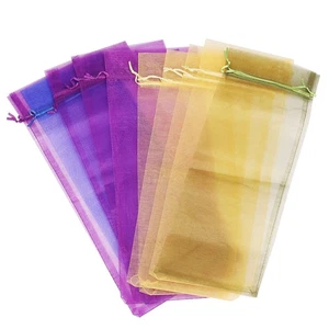 10 Geschenktüten für transparente Organza Weinflasche Hochzeit Party O2G28487 - Bild 1 von 8