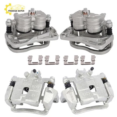 Front and Rear Brake Calipers with Bracket Set of 4 For 2005-2006 Saab 9-2X Foto 1 de 4