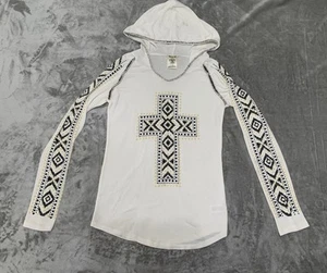 VTG Vocal Hoodie Womens Large Embellished Rhinestones Y2K Fairy Goth Cross USA - Picture 1 of 9