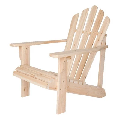 Shine Company Traditional Cedar Wood Patio Porch Adirondack Chair in Beige - Image 1 of 4