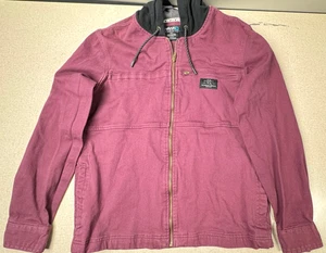 Hawk Workwear Maroon Full-Zip Hooded Jacket Men’s Size M - Picture 1 of 6