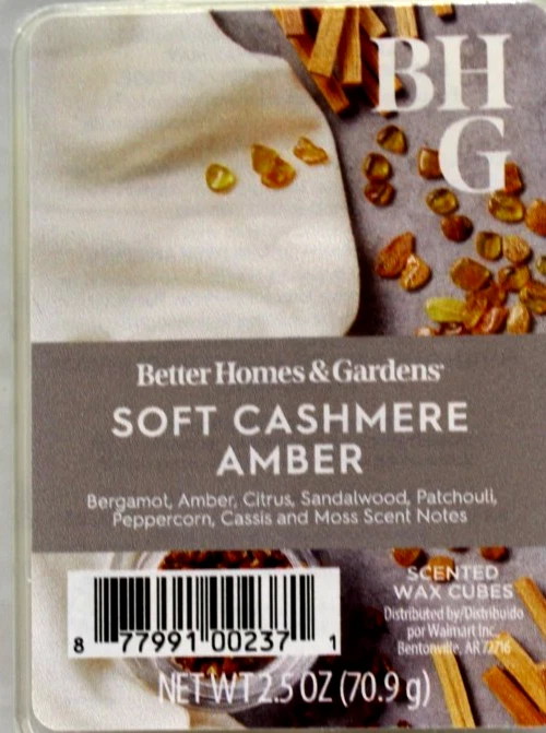 Better Homes and Gardens Wax Cubes Soft Cashmere Amber