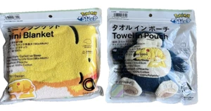 Pokemon Sleep Mini Blanket Towel Pouch Pikachu Snorlax Limited Release Japan - Picture 1 of 6