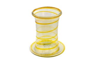Dale Chihuly c. 1970 Clear with Yellow Stripes Pilchuck Hand Blown Glass Vase - Picture 1 of 7