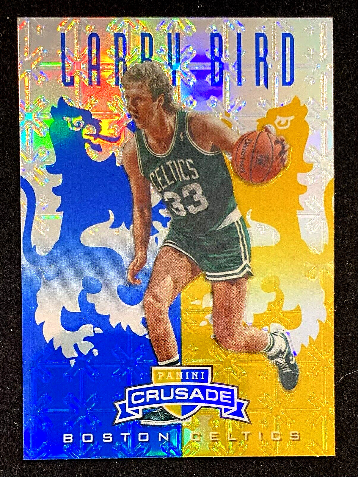 2012-13 Panini Crusade Larry Bird #75 BLUE & GOLD PRIZM !!!  CELTICS  BEAUTY