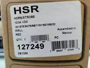 Eaton Wheelock Exceder Hupe Strobe HSR 127249 Xenon, Wand, rot, Feuer, klare Linse - Bild 1 von 4