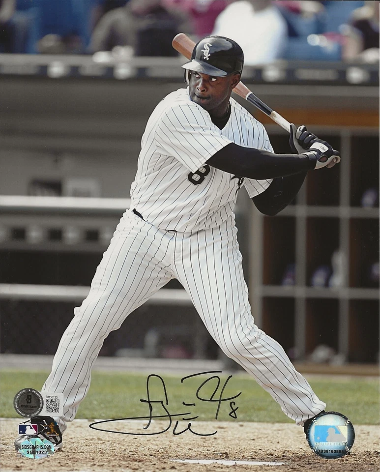 Foto firmada por Carl Everett de los Medias Blancas de Chicago 8x10 autografiada Beckett certificado de autenticidad Foto 1 de 1