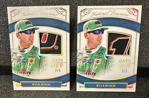 2017 National Treasures Kyle Busch Hats Off 2/5 & 3/5 NASCAR 🔥