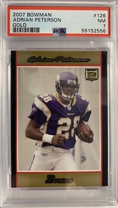 2007 Bowman #126 GOLD Adrian Peterson Vikings RC PSA 7