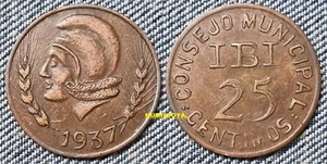 GUERRA CIVIL. 25 Céntimos 1937 Consejo Municipal de IBI. VARIANTE 2 sobre la E. - Picture 1 of 1