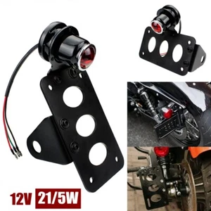 Motorcycle Side Mount Brake Taillight License Plate Bracket For Harley Choppers - Picture 1 of 11