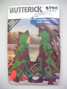 UNCUT Vintage Butterick Sewing Pattern 5798 - Kids Dinosaur Costume - Size 2-6X - Picture 1 of 4
