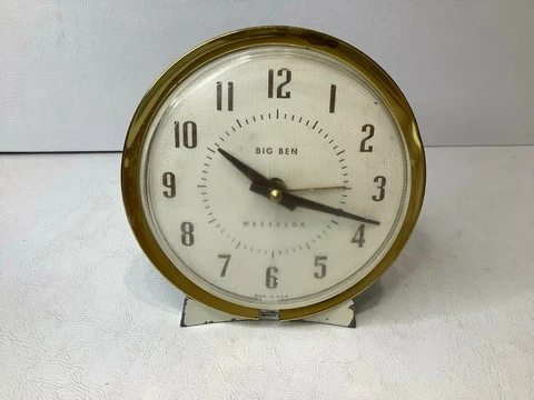 Vintage White Westclox Big Ben Alarm Clock USA Cover