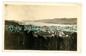 Cooperstown NY - BIRDSEYE VIEW OF VILLAGE - RPPC Postcard Otsego County - Picture 1 of 2