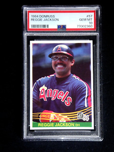 REGGIE JACKSON 1984 DONRUSS BASEBALL CARD #57 PSA 10 GEM MINT GRADED ANGELS HOF