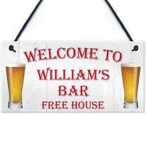 Personalised Pub Bar Man Cave Hanging Sign Garden Shed BBQ Home Brewery - Picture 1 of 6
