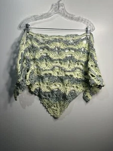 NEW handmade crochet yarn SKULL SHAWL kids girls youth ONE SIZE lost souls green - Picture 1 of 2