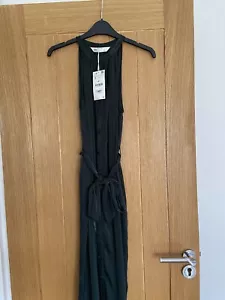 Zara High Neck Dark Green Satin Dress - Size S - Wedding Guest Dress - Picture 1 of 6