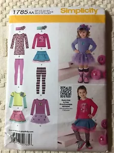Simplicity - UNCUT - Toddler's & Child's/Skirt/Knit Dress-Legging sz 1/2,1,2,3 - Picture 1 of 3