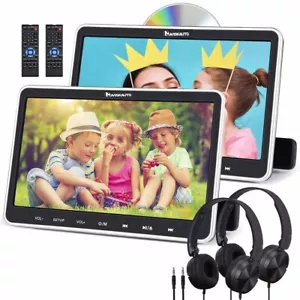 2 x 10,1" Dual Bildschirm Tragbarer Auto DVD Player USB/SD-Karte/Sync TV/HDMI + Kopfhörer - Bild 1 von 12