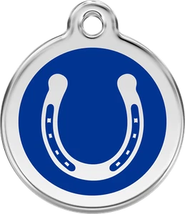 Red Dingo "Horseshoe" Engraved Dog & Cat ID Tag - Free Engraving - 11 Colours - Picture 1 of 25