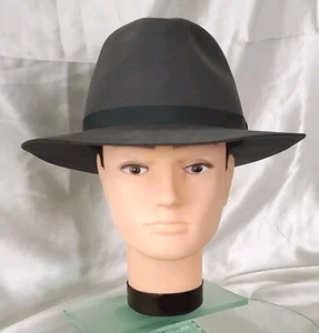 VALOR Y VALOR TREVISO DE COLECCIÓN (?) FEDORA HOMBRE GRIS CARBÓN - TALLA 7-3/4 - Imagen 1 de 24
