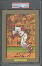 Lou Brock HOF Signed Perez-Steele Great Moments Postcard Card PSA/DNA AUTO