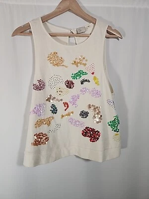 Anthropologie, Postmark Sleeveless Sweater, Sequined and Beaded, Women’s Size M - Image 1 of 4