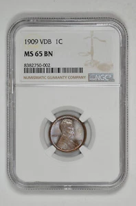 1909 VDB 1c Lincoln Wheat Cent NGC MS 65 BN with Toning - Picture 1 of 2