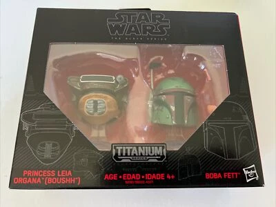 Hasbro Star Wars Titanium Series Helmets 07 PRINCESS LEIA BOUSHH & BOBA FETT NIB - Image 1 of 4