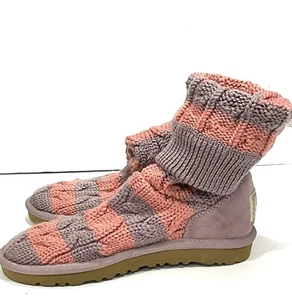 ugg australia knit tall boots purple pink womens size 5 - Picture 1 of 5