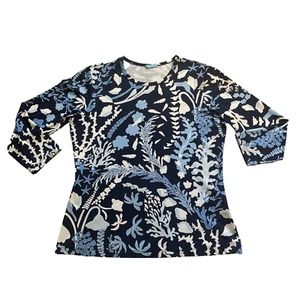 Camisa de golf J. McLaughlin para mujer talla M exclusiva tela Catalina estampado coral azul marino - Imagen 1 de 10