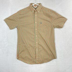 Southern Marsh Mens Button Up Shirt Colorful Plaid Short Sleeve Size Medium