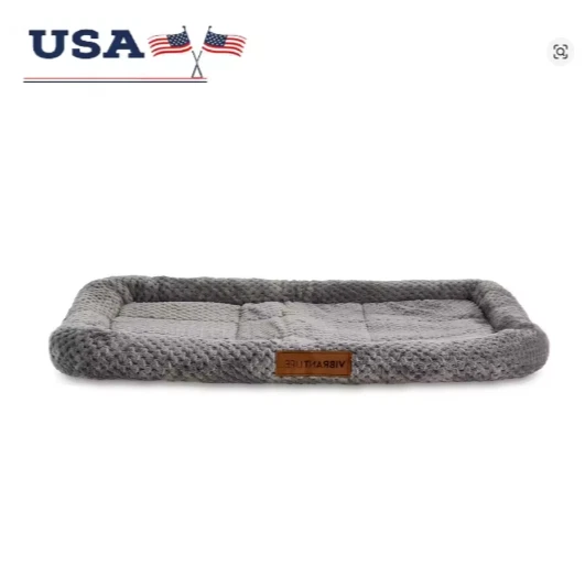 Уютный коврик-ящик для собак плюшевый с подкладкой из пеноматериала моющаяся кровать для домашних животных подходит для ящика 30 дюймов - Изображение 1 из 4