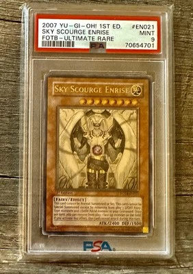 2007 Yu-Gi-Oh 1ST ED SKY SCOURGE ENRISE FOTB-ULTIMATE RARE  PSA  9 - Image 1 of 2
