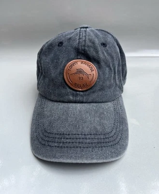 Tommy Bahama Relax Denim Blue Cotton Weathered Baseball Hat Cap Leather Patch - Image 1 of 4