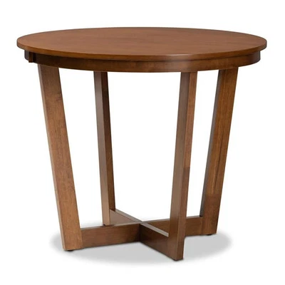Baxton Studio Alayna Walnut Finished 35-Inch-Wide Round Wood Dining Table - Image 1 of 4