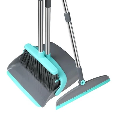 New Best Broom and Dustpan Set, Silicone Broom,Long Handle with Upright Standing - Image 1 of 4