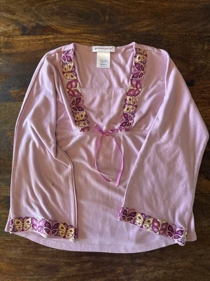 American Girl Pink Butterfly Long Sleeve Top Shirt Size Medium 10/12 - Image 1 of 4