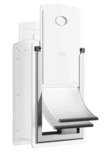 Cat Door for Wall, Energy Efficient Pet with Steel Frame, Small, White - Picture 1 of 9