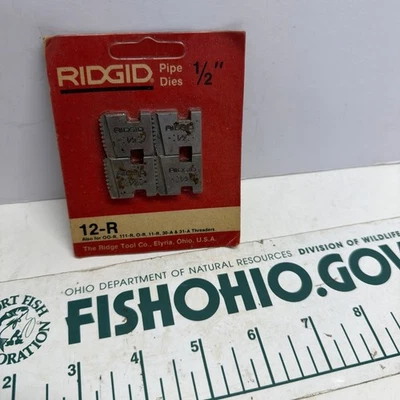 RIDGID 1/2" 12-R PIPE DIES FOR OO-R, 111-R, O-R, 11-R, 30-31-A THREADERS - Image 1 of 3