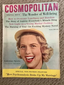 COSMOPOLITAN Magazine October 1958.  Golfer Judy Frank - Picture 1 of 3