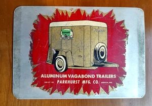Seltene Aluminium Vagabond Anhänger Parkhurst Mfg Co Metallplatte bundesweit - Bild 1 von 2