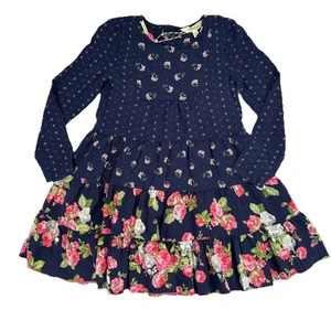 Matilda Jane Girls Dream Chasers Long Sleeve Twirl Dress, Floral Navy Size 6 - Bild 1 von 5
