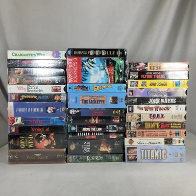 Lot of 32 Vintage Factory Sealed VHS Tapes In Shrink NIB Steven Seagal Tom Hanks - Image 1 of 4