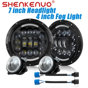 7inch Halo LED Headlight+4inch Fog Light Combo Kit For Kenworth T2000 2000-2011 - Picture 1 of 21