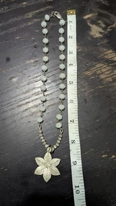 925 Sterling Silber Kette Halskette & floraler Anhänger gestempelt 325 - einzigartiges Design - Bild 1 von 8