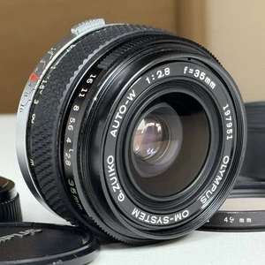 [N NEUWERTIG - mit Haube] OLYMPUS OM-SYSTEM ZUIKO AUTO-W 35mm F2.8 Objektiv Japan - Bild 1 von 19